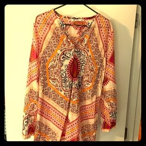 Athleta mandala print semi-sheer coverup tunic